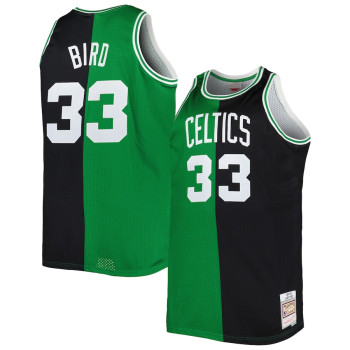 Men's Larry Bird Boston Celtics Mitchell & Ness Big & Tall Hardwood Classics 1985-86 Split Swingman Jersey - Kelly Green/Black