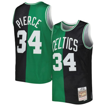 Men's Paul Pierce Boston Celtics Mitchell & Ness Hardwood Classics 2007-08 Split Swingman Jersey - Black/Kelly Green