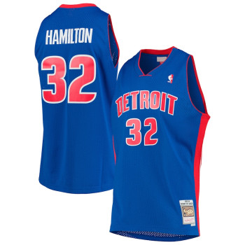 Men's Richard Hamilton Detroit Pistons Mitchell & Ness 2003-04 Hardwood Classics Swingman Jersey - Blue