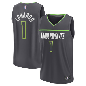 Men's Anthony Edwards Minnesota Timberwolves 2022/23 Fast Break Replica Jersey - Anthracite - Statement Edition