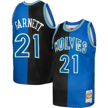 Men's Kevin Garnett Minnesota Timberwolves Mitchell & Ness Hardwood Classics 1995-96 Split Swingman Jersey - Black/Blue