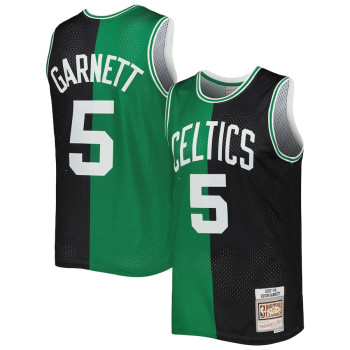 Men's Kevin Garnett Boston Celtics Mitchell & Ness Hardwood Classics 2007-08 Split Swingman Jersey - Black/Kelly Green