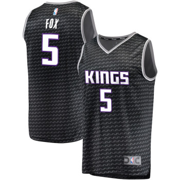 Men's De'Aaron Fox Sacramento Kings Fast Break Replica Jersey Black - Statement Edition