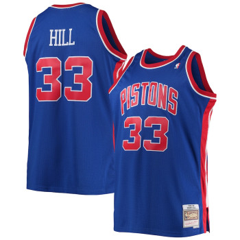 Men's Grant Hill Detroit Pistons Mitchell & Ness Big & Tall Hardwood Classics Swingman Jersey - Blue