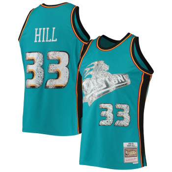 Men's Grant Hill Detroit Pistons Mitchell & Ness 1996-97 Hardwood Classics NBA 75th Anniversary Diamond Swingman Jersey - Teal