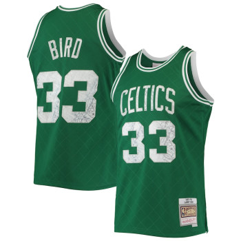 Men's Larry Bird Boston Celtics Mitchell & Ness 1996-97 Hardwood Classics NBA 75th Anniversary Diamond Swingman Jersey - Kelly Green