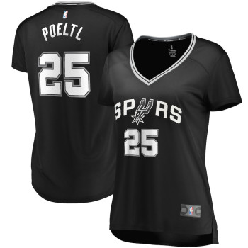 Women's Jakob Poeltl San Antonio Spurs Fast Break Replica Player Jersey - Icon Edition - Black